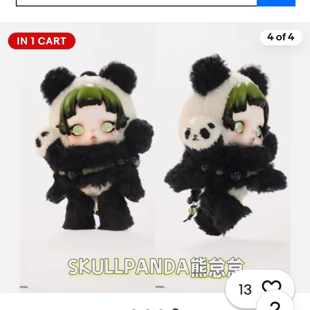 skull Panda Exclusive Popmart - Black and White I love her!!! - Picture 5 of 9